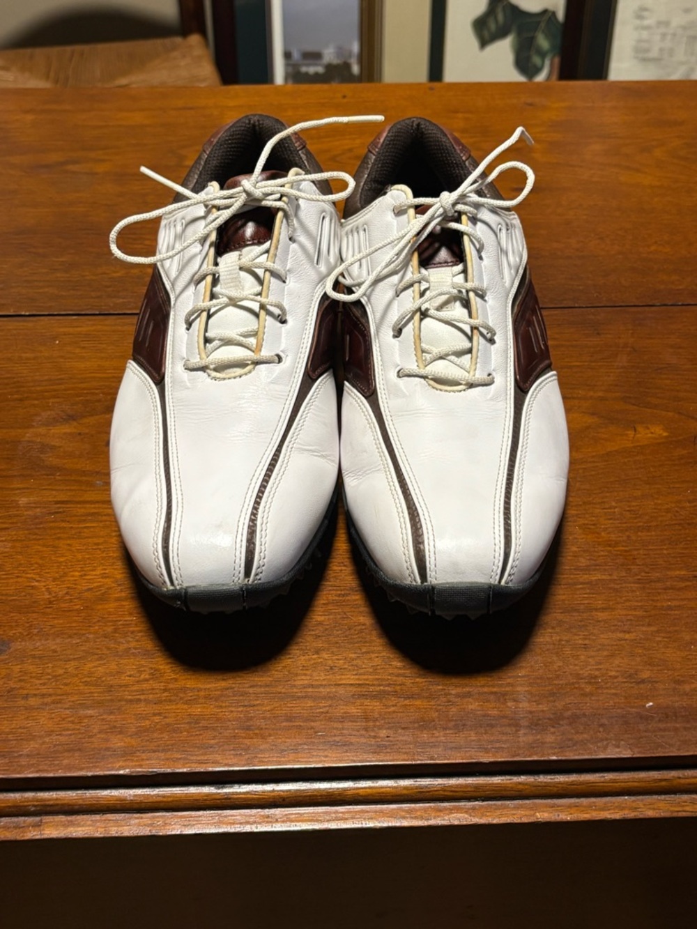 FootJoy Men’s Street NE Leather Golf Shoes White/Brown Size 10.5 M Style 56460